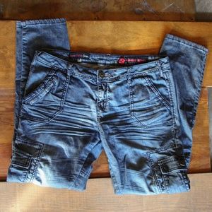 Hot Kiss Super Skinny Cargo Jeans Size 13